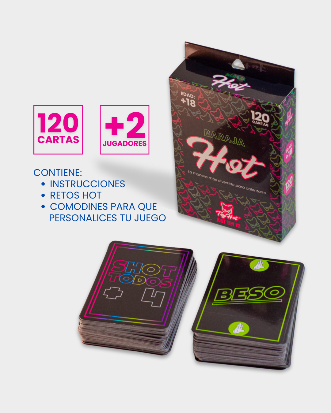 Juego de cartas para adultos: Baraja Hot 120 cartas