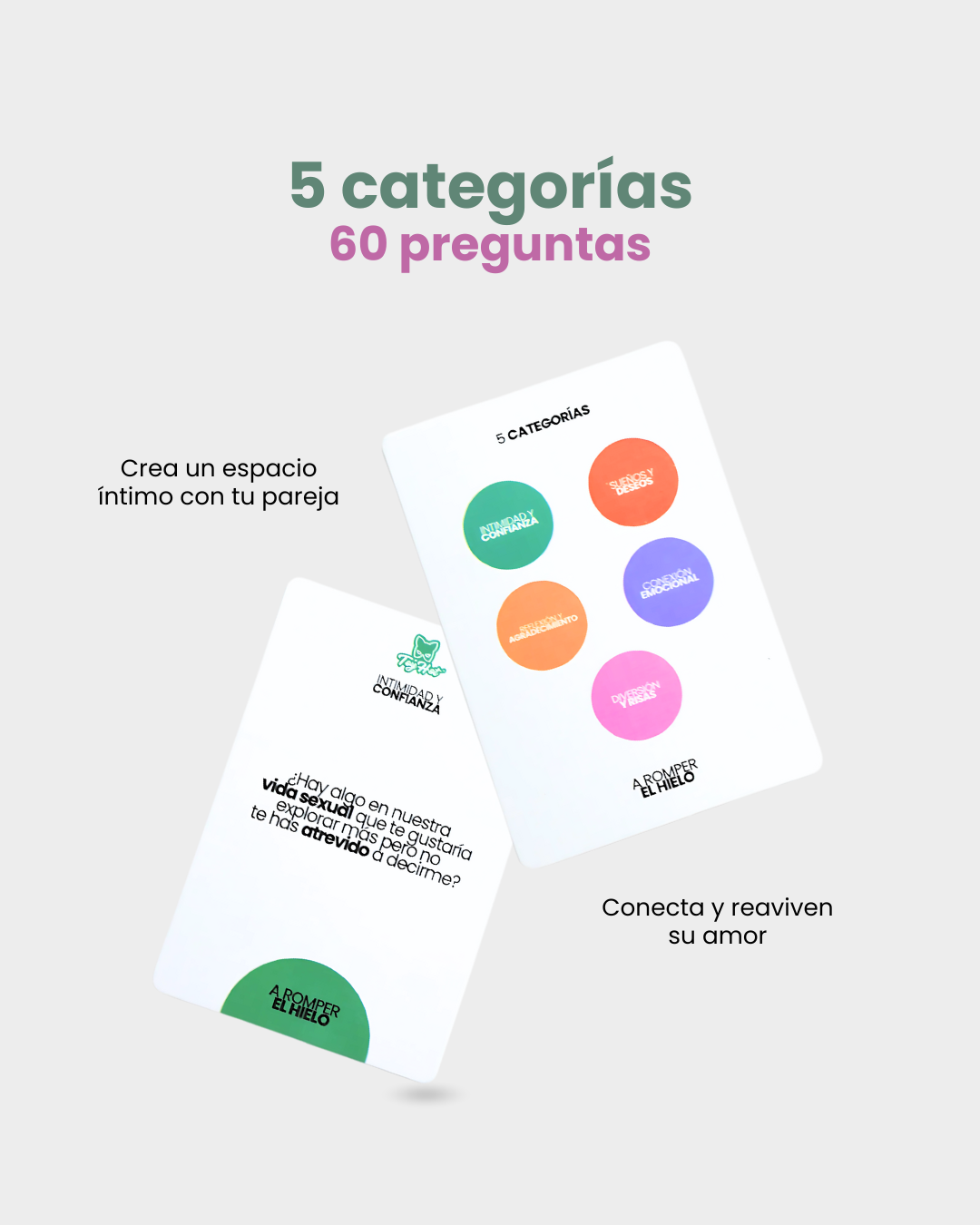 Juego de cartas para parejas: A romper el hielo 60 cartas