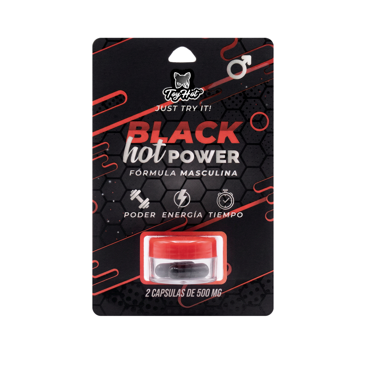 Vigorizante Masculino: Black Hot Power 2 Cápsulas ToyHot