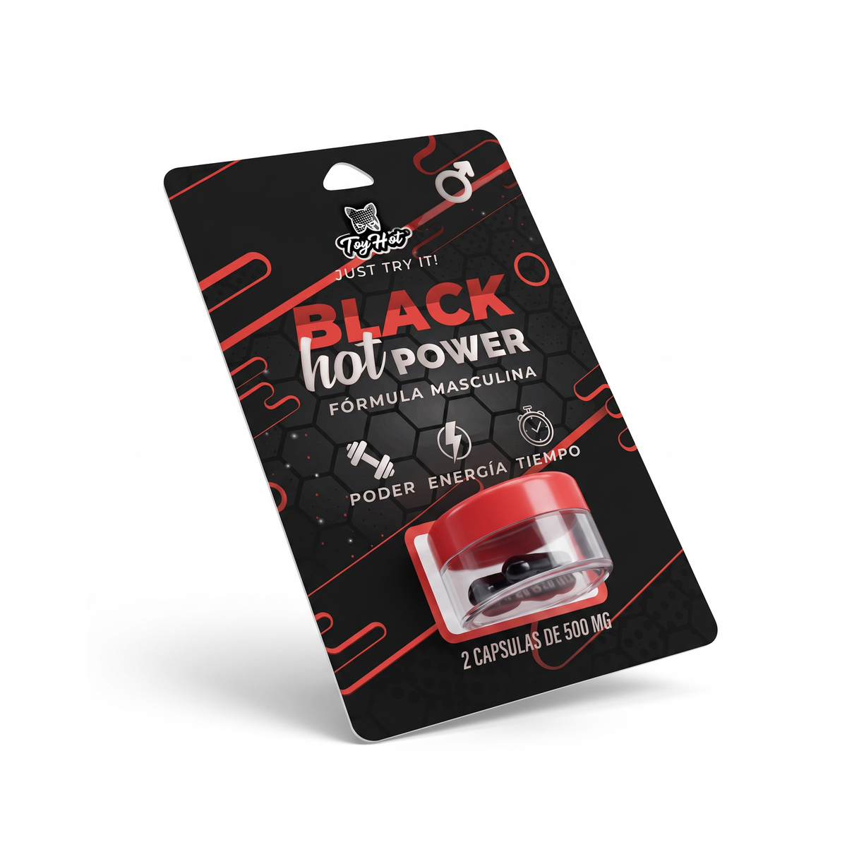 Vigorizante Masculino: Black Hot Power 2 Cápsulas ToyHot